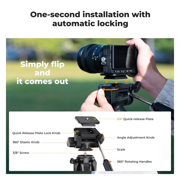 K&F Concept Compact 68'' Lightweight Tripod for DSLR Camera,... - Image 6