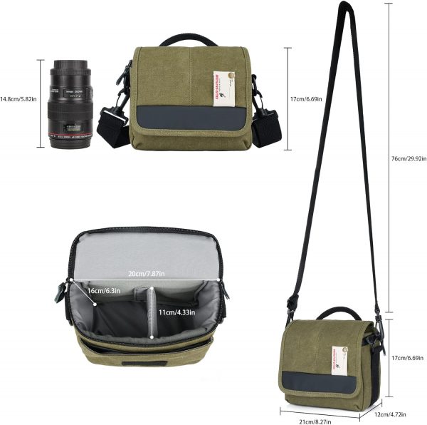 Besnfoto Camera Bag Small Mirrorless Camera Shoulder Bag Pur... - Image 5