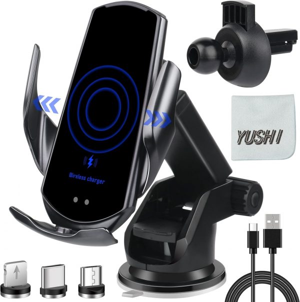 YUSHIHU Wireless Car Charger,15 W Qi Charging, Automatic Sen... - Image 2