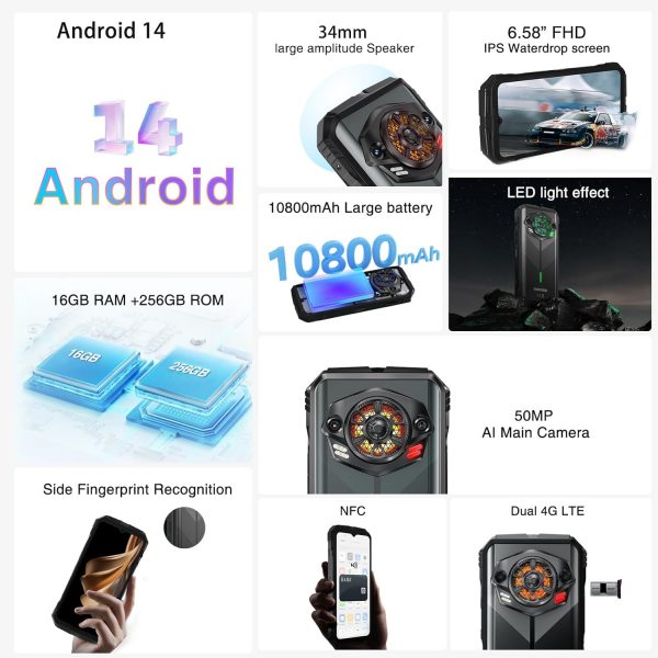 DOOGEE S Punk Rugged Smartphone Android 14, 16GB+256GB/1TB, ... - Image 3