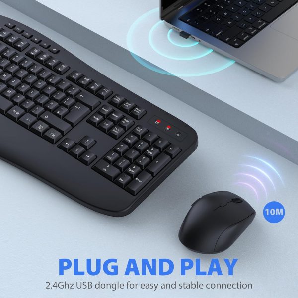 Wireless Keyboard and Mouse Set, 2.4GHz USB Connection, Full... - Image 3