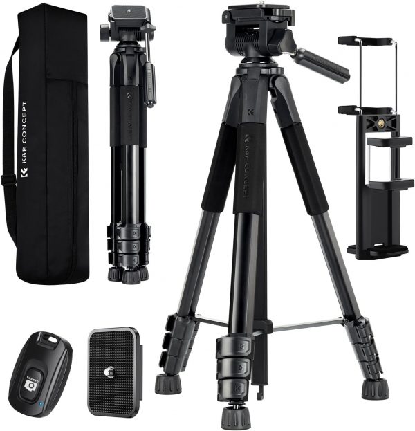 K&F Concept Compact 68'' Lightweight Tripod for DSLR Camera,... - Image 2
