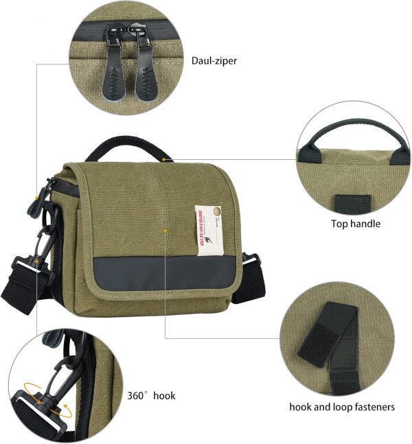 Besnfoto Camera Bag Small Mirrorless Camera Shoulder Bag Pur... - Image 4