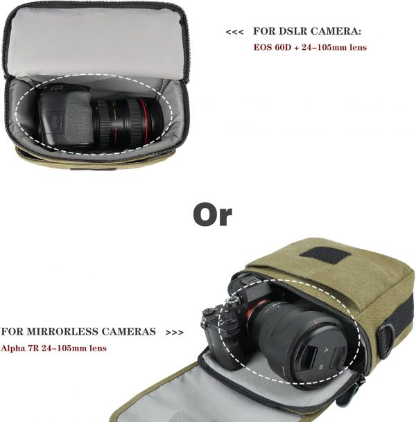 Besnfoto Camera Bag Small Mirrorless Camera Shoulder Bag Pur... - Image 3