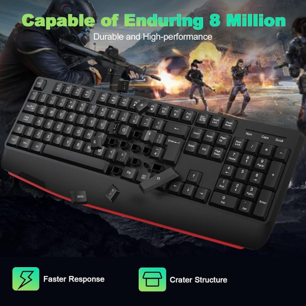 cimetech JQ725 Wireless Keyboard and Mouse, 2.4G Ergonomic K... - Image 6