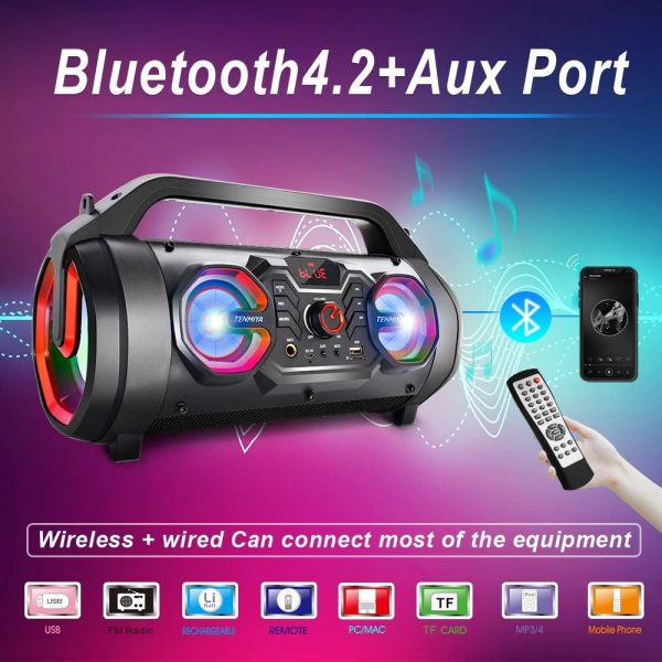 TENMIYA Portable Bluetooth Speakers, 30W Loud Outdoor Speake... - Image 3