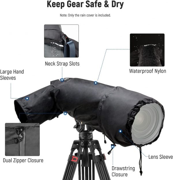 NEEWER Camera Rain Cover, Large Size Durable Nylon Raincoat ... - Image 9