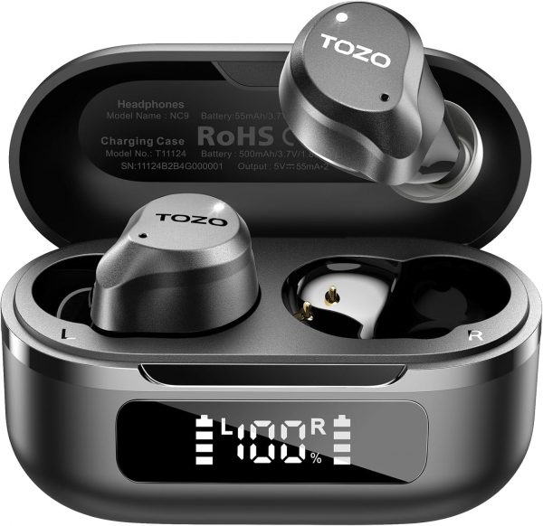 TOZO Hybrid Active Noise Cancelling Earbuds, 45dB ANC Wirele... - Image 2