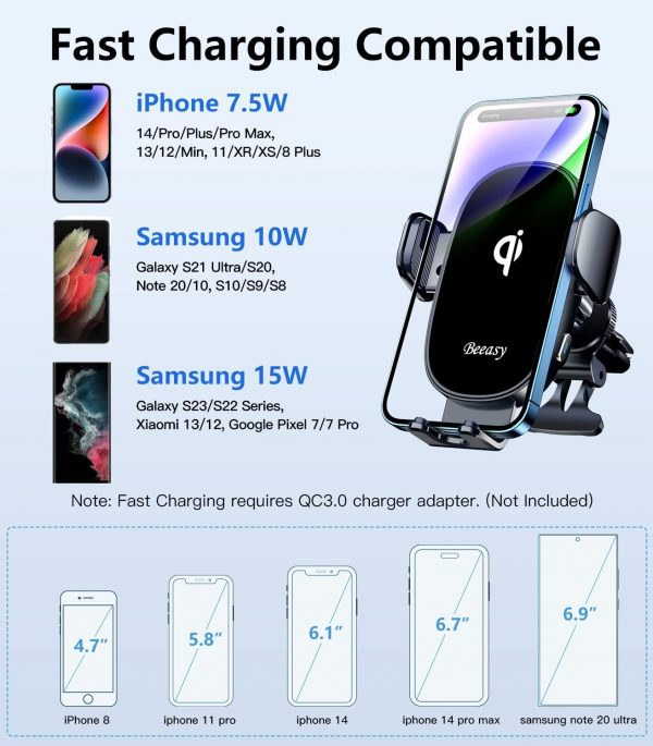 Beeasy Wireless Car Charger with 15W Fast Charging Upgraded ... - Image 10