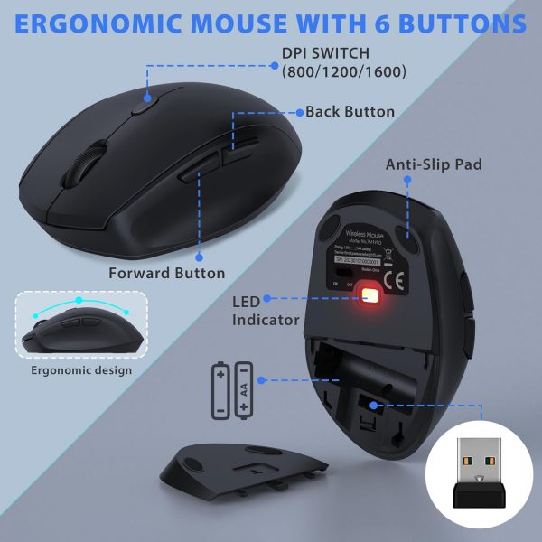 Wireless Keyboard and Mouse Set, 2.4GHz USB Connection, Full... - Image 7