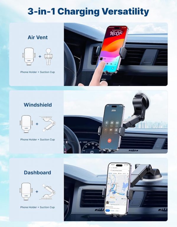 Wireless Car Charger, 15W Fast Charging Car Phone Holder Wir... - Image 4