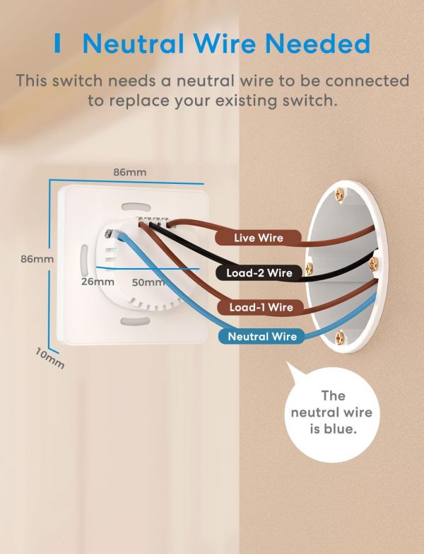 Meross Light Switch, 2 Way, Neutral Requires, Remote/Voice C... - Image 3