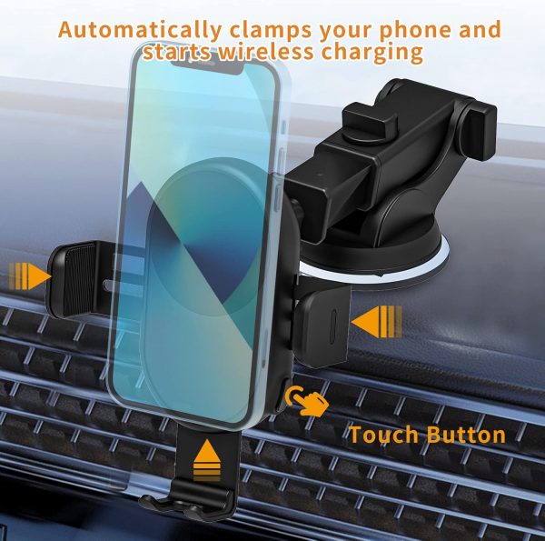 Wireless Car Charger, 15W Qi Fast Car Phone Holder Wireless ... - Image 4