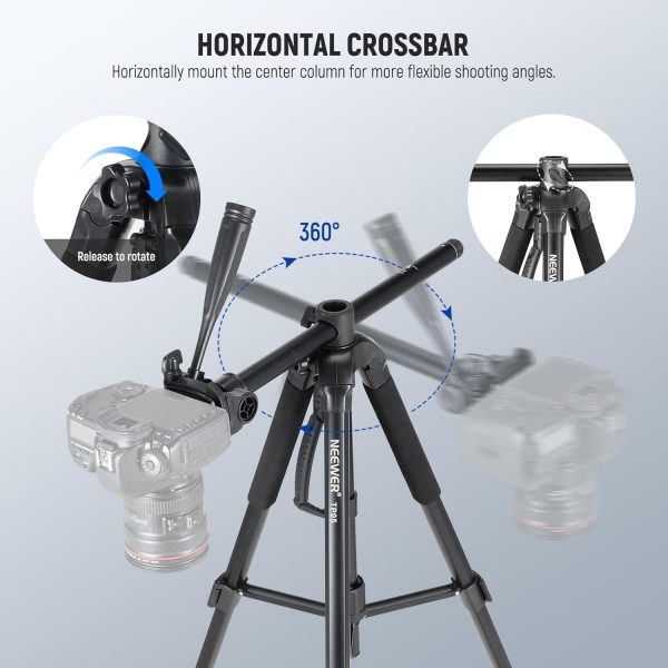NEEWER Basic 74" Video Tripod Monopod w/ 3 Way Pan Tilt Head... - Image 3