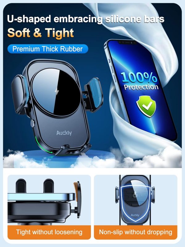 Auckly 15W Fast Qi Wireless Car Charger [EMI] Car Wireless C... - Image 5