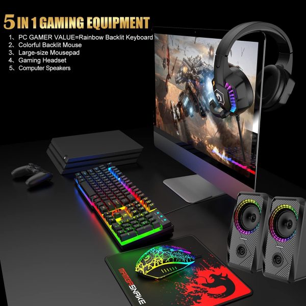 Wired 104 Keys Gaming Keyboard Mouse 3D Stereo Gaming Headse... - Image 3