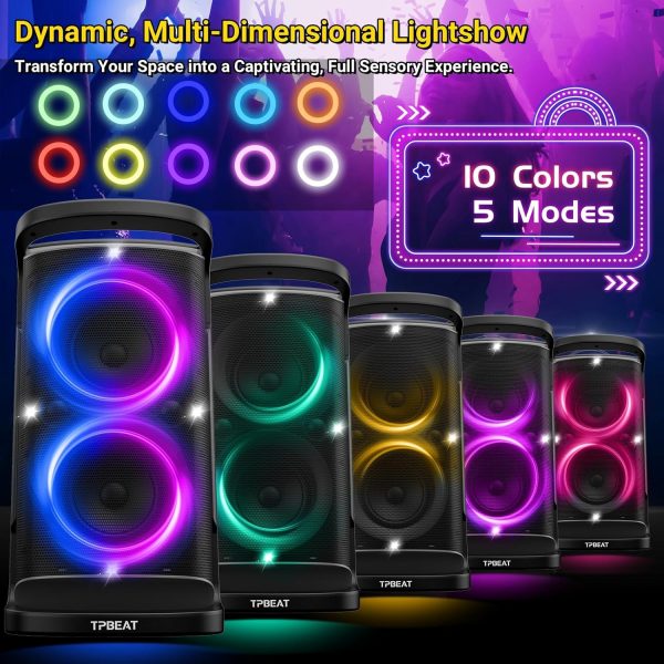 TPBEAT Portable Bluetooth Party Speaker, 160W Peak Powerful ... - Image 5