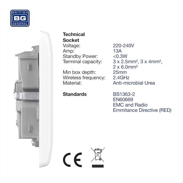 BG Electrical 822/HC-01 Smart Power Socket, Alexa Compatible... - Image 5