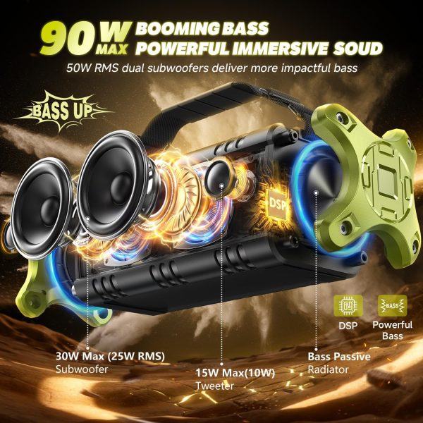 W-KING 90W Max Loud Portable Bluetooth Speaker, IPX6 Waterpr... - Image 3