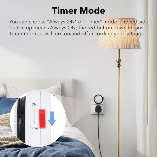HBN 24 Hour Programmable Mechanical Timer Plug Switch, Energ... - Image 9