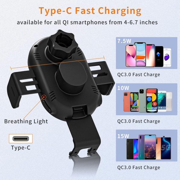 Wireless Car Charger, 15W Qi Fast Car Phone Holder Wireless ... - Image 3