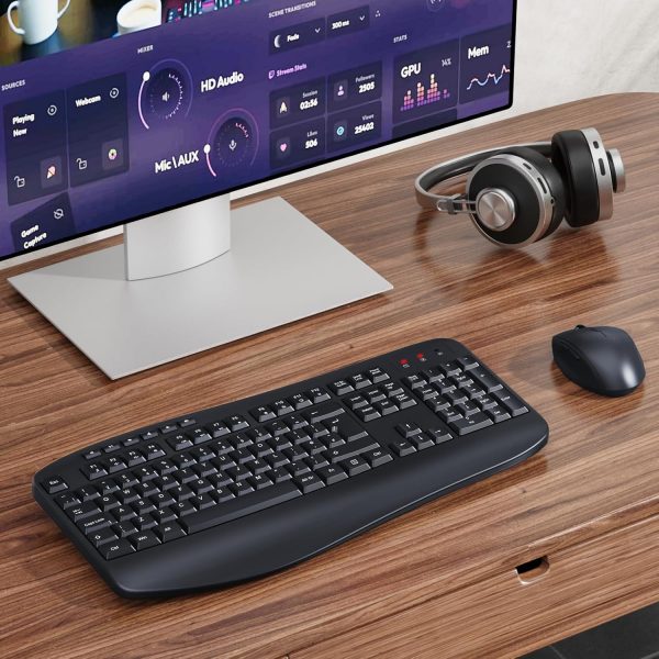Wireless Keyboard and Mouse Set, 2.4GHz USB Connection, Full... - Image 8