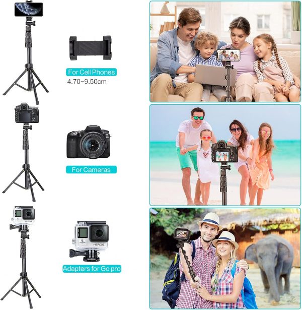 YOTOCversion 1.7 Meter/67 inch Phone Tripod Stand & Bluetoot... - Image 6