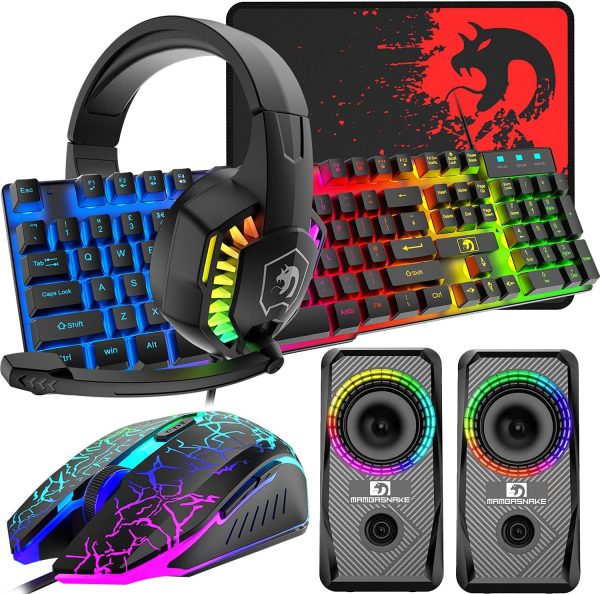 Wired 104 Keys Gaming Keyboard Mouse 3D Stereo Gaming Headse... - Image 2