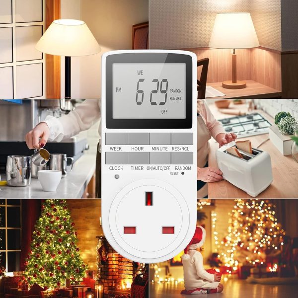 URBZUE Digital Timer Plug Socket, Programmable Switch Timer ... - Image 8