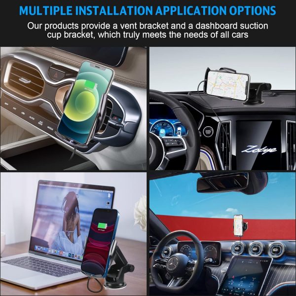 YUSHIHU Wireless Car Charger,15 W Qi Charging, Automatic Sen... - Image 4