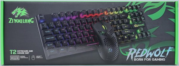 RGB Gaming Keyboard & Mouse, 88 Keys Rainbow Backlit, QWERTY... - Image 11