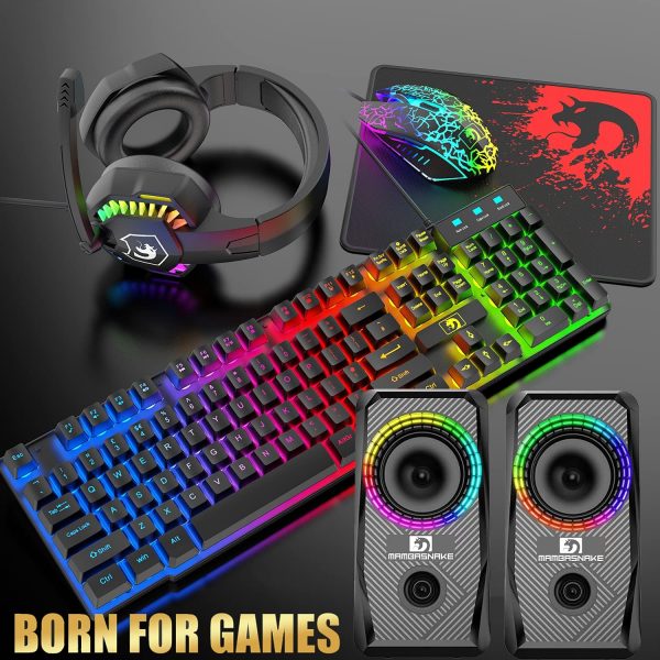 Wired 104 Keys Gaming Keyboard Mouse 3D Stereo Gaming Headse... - Image 9