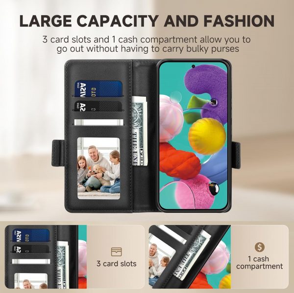 CASBST for Samsung Galaxy A51 Case, Kickstand Flip Leather W... - Image 3