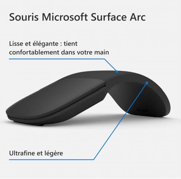 Microsoft Surface Arc Mouse SC Bluetooth XZ/NL/FR/DE Black - Image 6