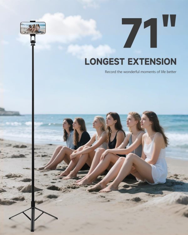 RISEOFLE Phone Tripod & Selfie Stick, 180cm Aluminum All in ... - Image 4