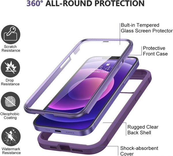 Miracase Compatible with iPhone 12/12 Pro Case 6.1 inch, [Bu... - Image 3