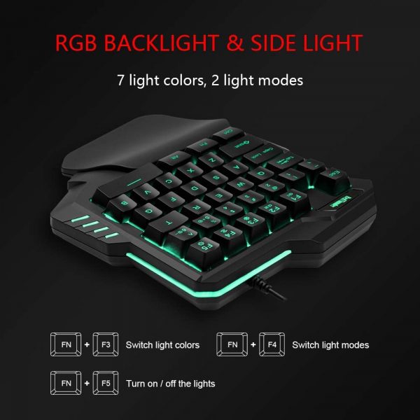 RedThunder One-Handed RGB Gaming Keyboard and Mouse Combo, 3... - Image 3