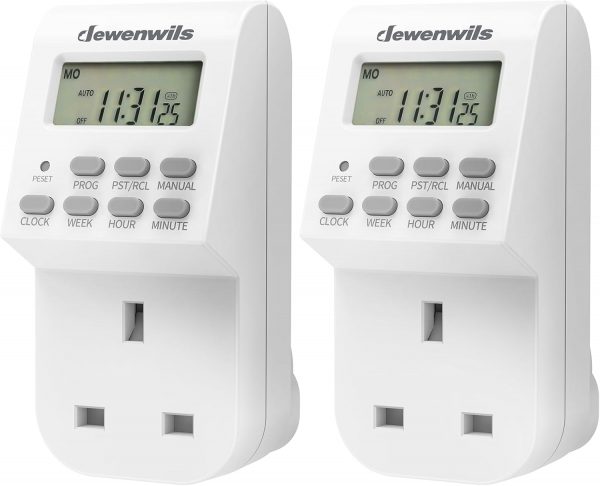 DEWENWILS Digital Lamp Timer Socket Plug, 20 ON/Off Weekly S... - Image 2