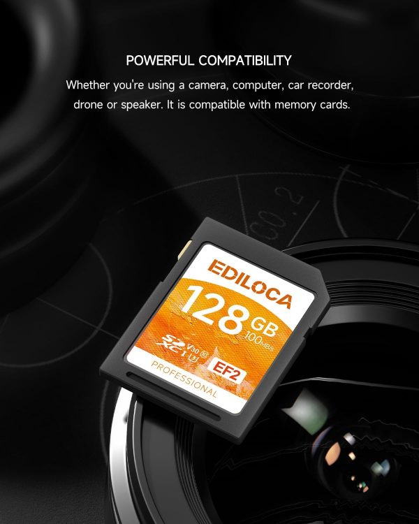 Ediloca SD Card 128GB, Memory Card, Up to 100MB/s, UHS-I, C1... - Image 8