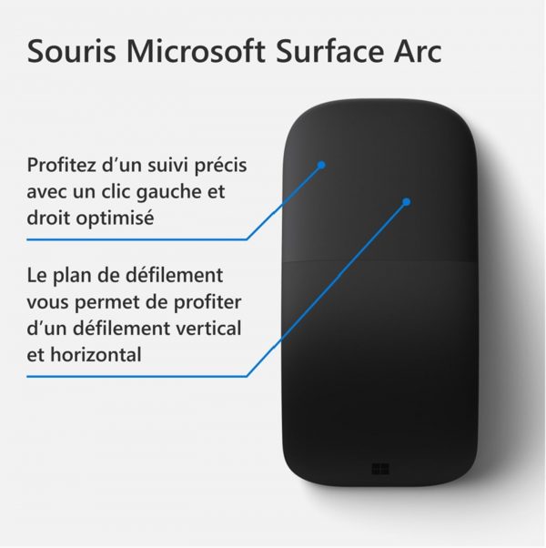 Microsoft Surface Arc Mouse SC Bluetooth XZ/NL/FR/DE Black - Image 8