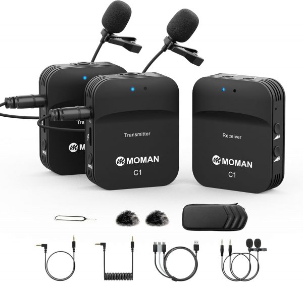 Moman Wireless Lavalier Microphone C1X, 2.4G Lapel Mic Syste... - Image 2