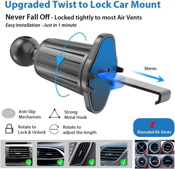 GradCap for MagSafe Car Mount Charger, Cradleless 15W Fast W... - Image 4