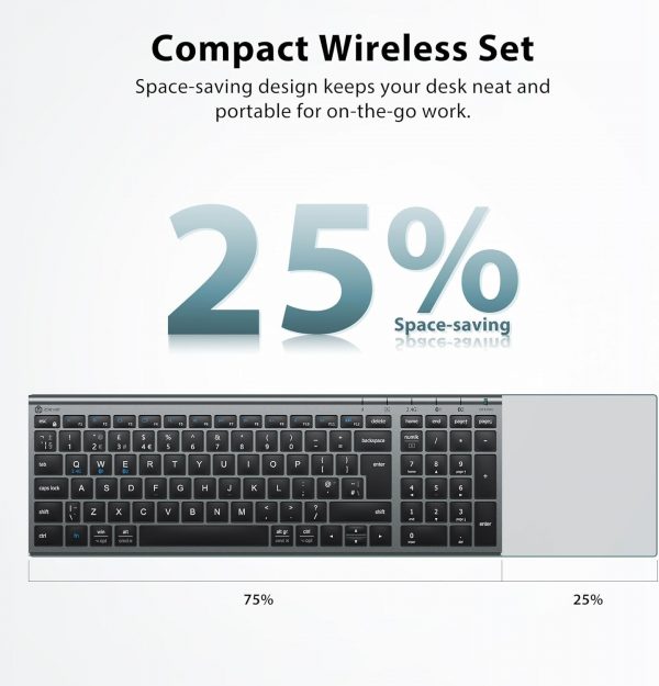 iClever Wireless Bluetooth Keyboard and Mouse Set, Rechargea... - Image 6