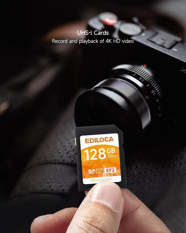 Ediloca SD Card 128GB, Memory Card, Up to 100MB/s, UHS-I, C1... - Image 6