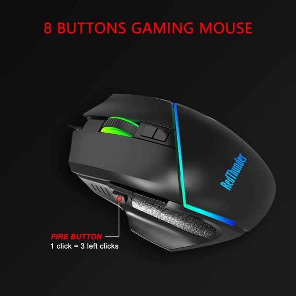 RedThunder One-Handed RGB Gaming Keyboard and Mouse Combo, 3... - Image 6