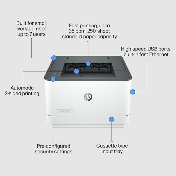 HP LaserJet 3002dw Wireless Black & White Printer | 1 Year L... - Image 3