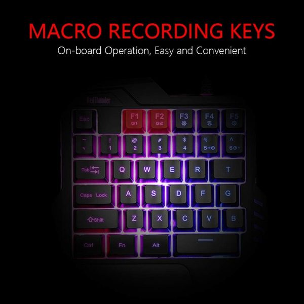 RedThunder One-Handed RGB Gaming Keyboard and Mouse Combo, 3... - Image 4