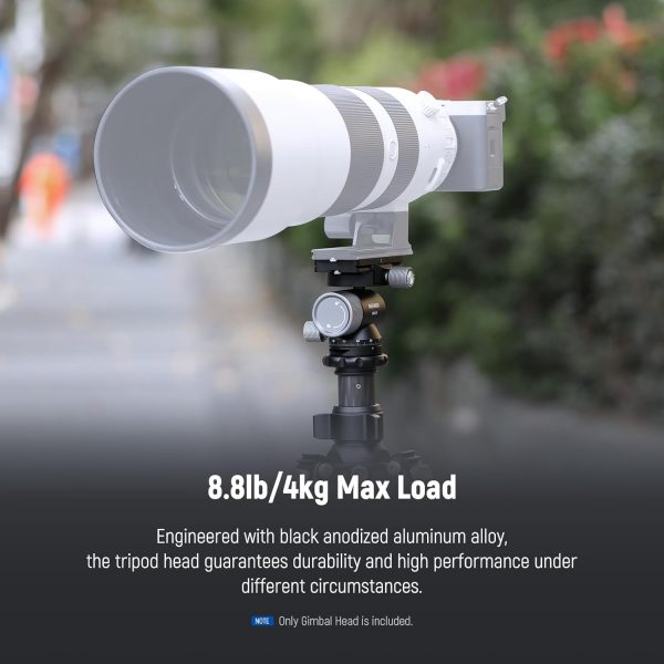 NEEWER Camera Gimbal Tripod Head, 360° Pan 90° Tilt Metal Lo... - Image 7