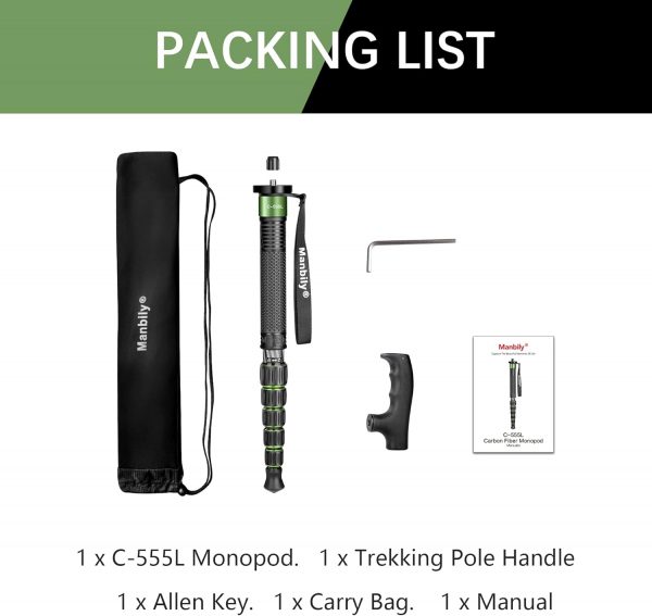 Camera Stand Monopod Manbily Walking Stick Monopods for Came... - Image 8