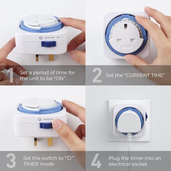 HBN Mechanical Timer Plug Socket, 24 Hour Programmable Energ... - Image 7